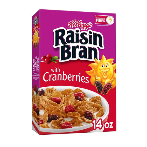 Kellogg's Raisin Bran Cold Breakfast Cereal, Fiber Cereal, Heart Healthy, Original with