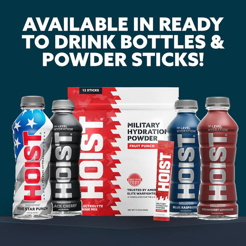Pack, 16 Oz (Pack 12) HOIST Premium Military Hydration Electrolyte Drink, Powerful IV-Level Hydration, Clinically