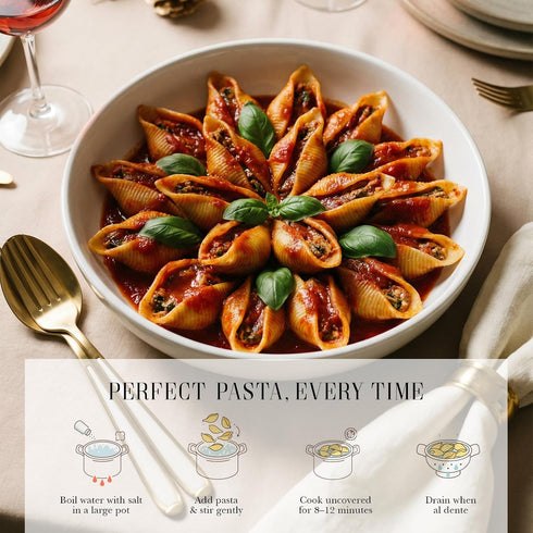 500g (1.1 lb) Life Plus Style Gourmet Fiorillo Conchiglioni Pasta Durum Wheat Semolina Jumbo Pasta Shells for Stuffing
