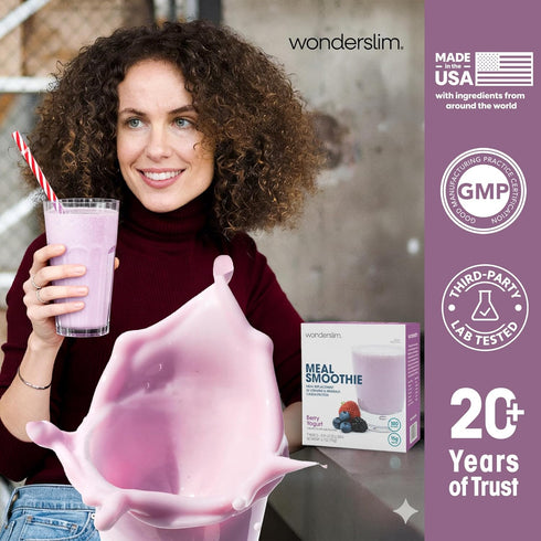 15g 24 (7ct) WonderSlim Meal Replacement Smoothie, Berry Yogurt, Protein, Vitamins & Minerals, Gluten Free