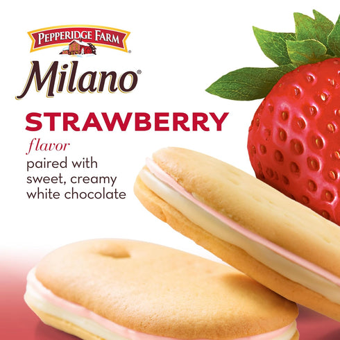 7 Oz Pepperidge Farm Milano White Chocolate Strawberry Flavored Cookies, Bag