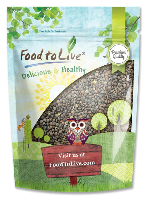 Food to Live French Green Lentils, 8 Ounces Whole Dry Beans, Raw,