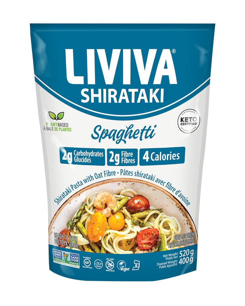 (6 LIVIVA Shirataki Konjac Spaghetti Pk) Diabetic-Friendly Low Carb, Low Calorie Pasta Noodles Ready to Serve No Odor