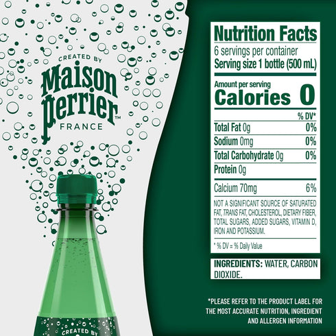 16.9 Oz 6 Count Maison Perrier Ultimate Sparkling Water, Fl Plastic Water Bottles
