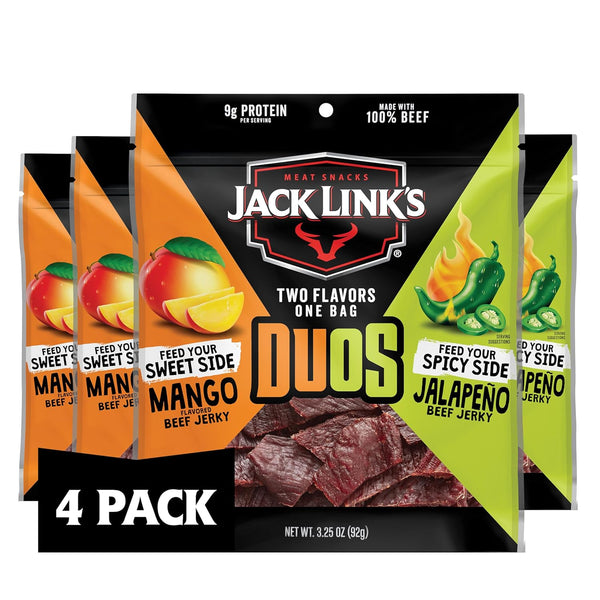 Jack Link's DUOs Jalapeno and Mango Beef Jerky - (4 Pack) 3.25