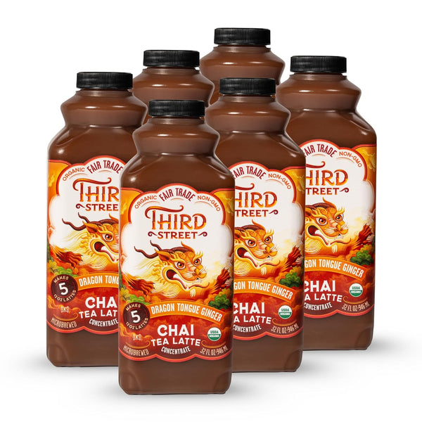 Third Street Inc Organic Dragon Tongue Ginger Chai Concentrate 6-Pack, 32 Fl.