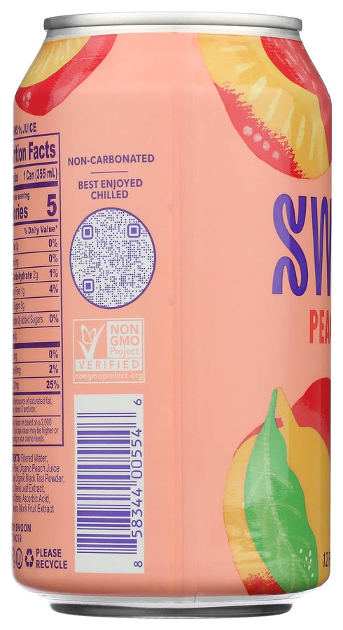 12 Oz Swoon, Tea Peach Zero Sugar, Fl