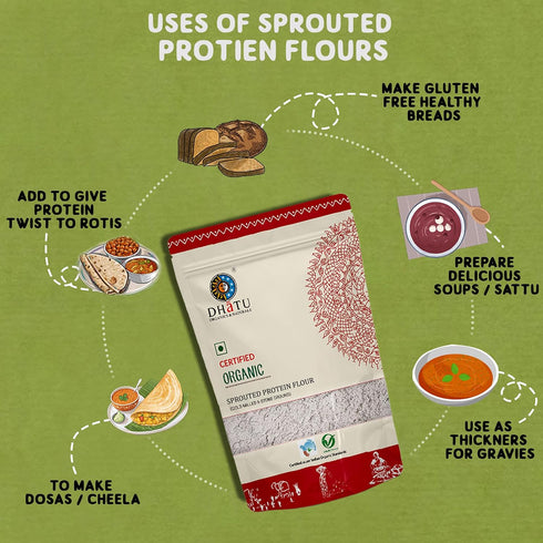 Dhatu 500 Organics & Naturals Sprouted Brown Chickpea Flour g
