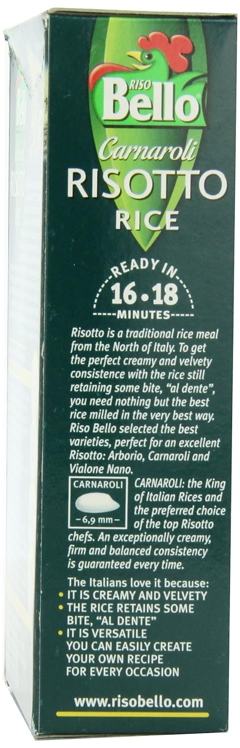 Riso Bello 17.5-Ounce (Pack 6) Carnaroli Risotto Rice, Boxes
