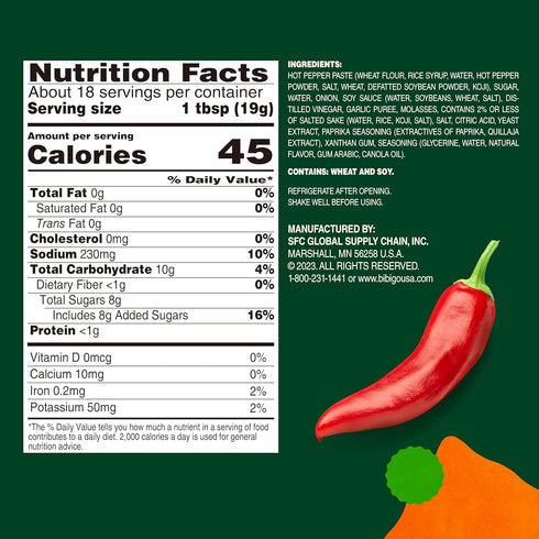 12.16 (Pack 1) Bibigo Korean-Style Hot & Sweet Gochujang Sauce, Ounce
