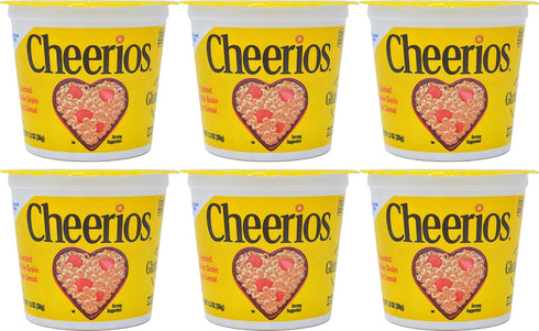 General Mills Cheerios Breakfast Cereal, Six Single-Serve 1.3oz Cups(6-Pack)