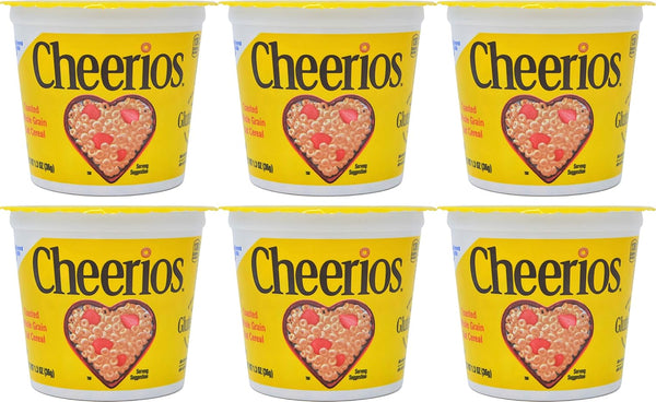 General Mills Cheerios Breakfast Cereal, Six Single-Serve 1.3oz Cups(6-Pack)