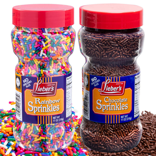 Lieber's Rainbow & Chocolate Sprinkles Bundle Pack | Tasty Colorful & Chocolatey