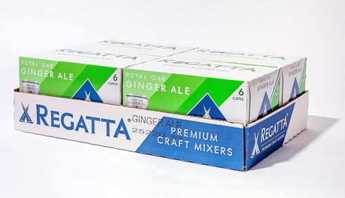 24 7.5oz Royal Oak Ginger Ale by Regatta, Case of Sleek Mini Cans, Each, Premium Soda and Cocktail Mixer