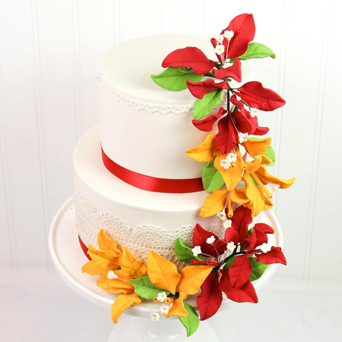 6 Count Global Sugar Art Exquisite Red Bougainvillea Sugar Cake Flowers, by Chef Alan Tetreault (Red)