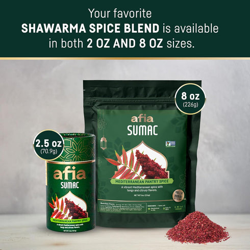 (2.5oz) Afia - Ground Sumac Spice | Sumac Powder Pantry Spice for Middle Eastern Dishes, Meals and Cuisine | Premium