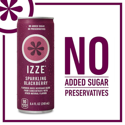 8.4 oz 4 Count IZZE Sparkling Juice, Blackberry, Cans