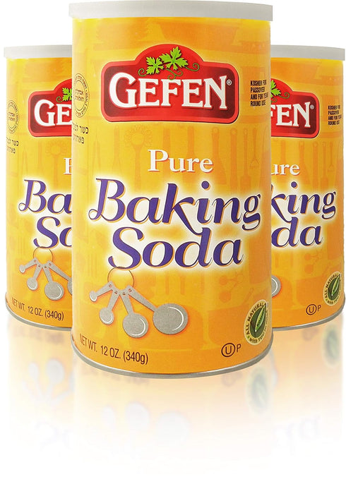 Gefen Pure Baking Soda, 12oz (3 Pack) in Resealable Container, Total of 2.25lb Sodium Bicarbonate