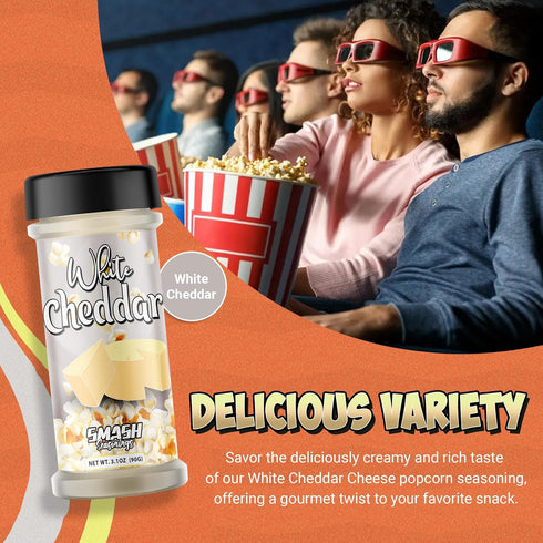 2 Pack White Cheddar Cheese Powder Premium Cheesy Popcorn Seasoning Gourmet Sprinkle Topping for Popcorn, Chips, Pasta