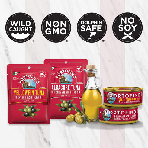 4.5oz (Pack 12) Portofino Solid Yellowfin Tuna In Extra Virgin Olive Oil - Can