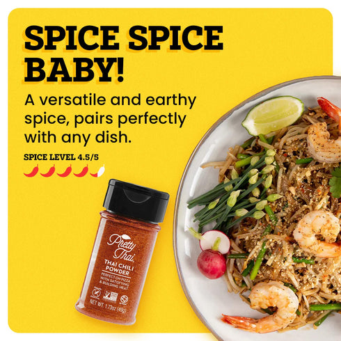 Pretty Thai Chili Powder - 1.7oz, Pack of 2 I Chili Seasoning Mix with Dried Thai Chili Flakes, Asian Cooking Spices for Authentic Thai Food, Add Heat without Overpowering the Palate, Spice Level 4.5 out of 5*
