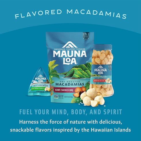 Pack, 3 Pack 4 oz Mauna Loa Classic Variety of Cups with Lid Sea Salt, Honey Roasted & Garlic Onion Flavors, Gluten