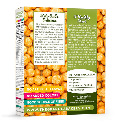 1g 10 TGB Cinnamon Macadamia Nuts | Net Carb Keto Snack | Gluten Free Low Carb Candy, Ounces