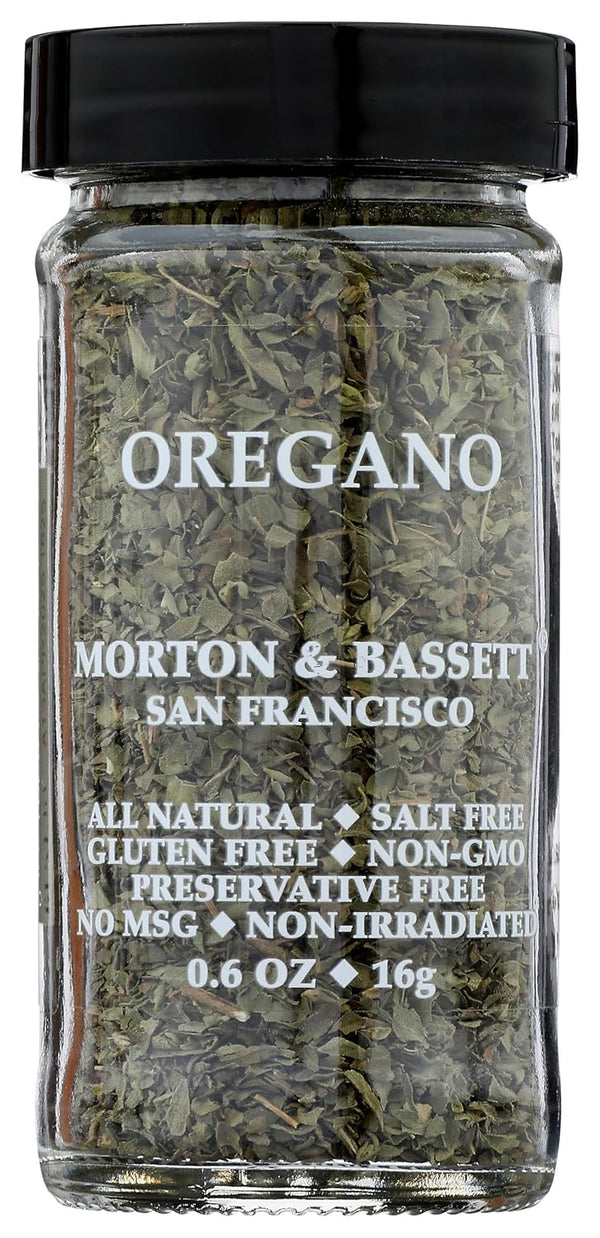 Morton & Bassett Oregano, 0.6 oz Non-GMO, Salt-Free, Aromatic Herb for Pasta,