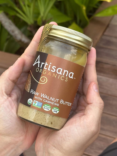 (2-Pack), 14oz Whole30 Artisana Organics Raw Walnut Butter with Cashews Jars | No Sugar Added, Compatible | Vegan +