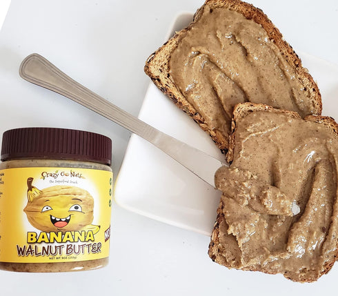 3 9 Oz, 3-Pack Crazy Go Nuts Walnut Butter Banana - Walnut Spread, Keto, Vegan, Low Carb, Gluten Free