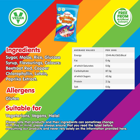 Swizzels 24 Large Bags Rainbow Drops Box