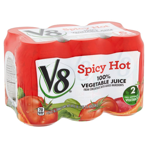 V8 100% 11.5oz (Pack 18) Spicy Hot Vegetable Juice