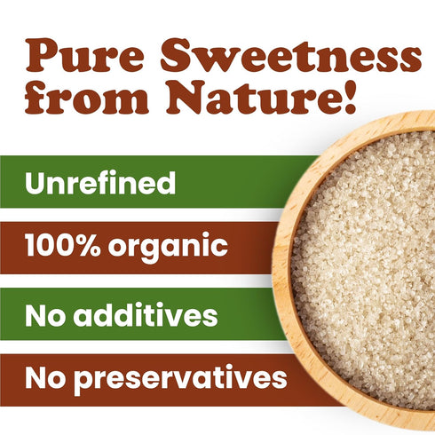 2 Food to Live Organic Cane Sugar, Pounds Pure Sweetness from Nature, Unrefined, Perfect for Baking, Cooking