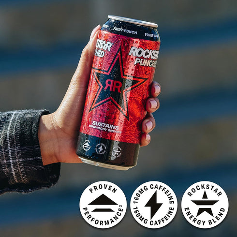 16 Oz (Pack 12) (Packaging Rockstar Punched Energy Drink, Fruit Punch, Fl of May Vary)