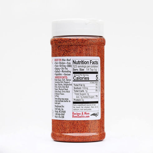 Bone Suckin' Seasoning & Rub, Original Blend, Grilling Rubs, Dry Pork Rub, Gluten-Free, Non-GMO, Kosher, Great on Ribs