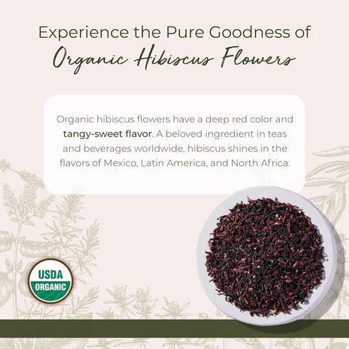 1 lb Starwest Botanicals Organic Hibiscus Flowers - Dried Hibiscus Flowers for Loose Leaf Herbal Tea, Caffeine Free