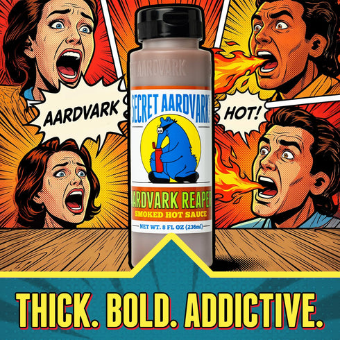 8 oz 1 Pack Secret Aardvark Reaper Hot Sauce - Carolina Reaper Hot Sauce, Smoky, Low Carb, Dairy Free, Spicy BBQ Sauce