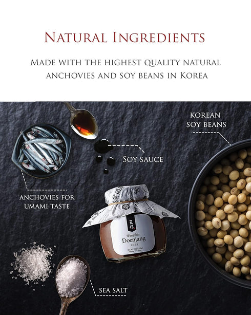 3 (9oz) Ultimate Mother's day: Wangshin Doenjang Aged Years - Korean Traditional Premium Soybean Paste. Anchovies