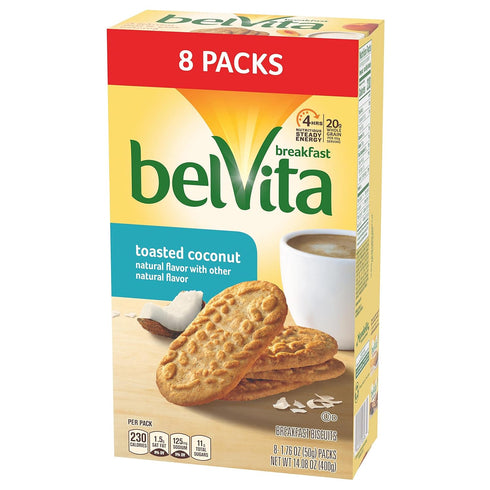 Packs 4 Pack, 1.76 (Pack 8) Belvita Breakfast Biscuits Biscuits Per Toasted Coconut, Ounce