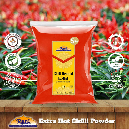 80oz (5lbs) 2.27kg Rani Extra Hot Chilli Powder Indian Spice Bulk ~ All Natural | No Color added | Gluten Friendly |