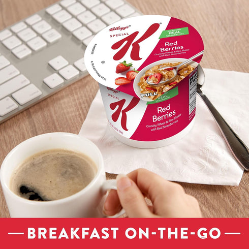 2.5oz (1 Special K Cold Breakfast Cereal Cup, Made with Real Strawberries, Single Serve, Red Berries, Cup Cup)