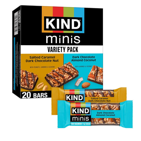 KIND Mini Snack Bars Variety Pack, Gluten Free, Low Sugar, Low Calorie
