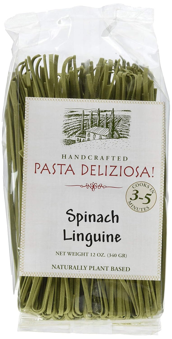 Pasta Deliziosa! Handcrafted Spinach Linguine, 12 Ounce