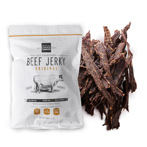 Peoples Choice Beef Jerky Old Fashioned Original Sugar Free, Zero Carb, 16g