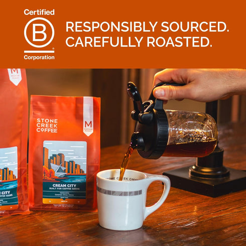 2 LB (Pack 1) Stone Creek Coffee Medium Roast Whole Bean Coffee of Specialty Smooth and Sweet Fresh Roasted Coffee
