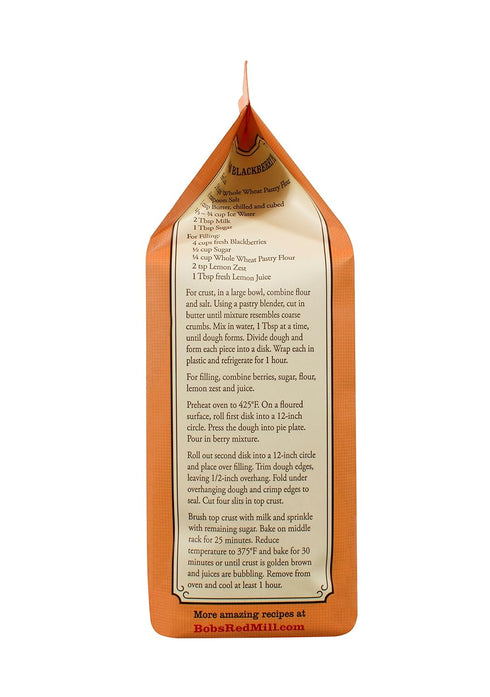 5 lb, 80 Bob's Red Mill Organic Pastry Flour Whole Wheat Ounce