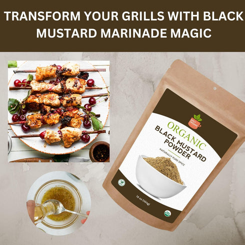 4 oz Organic Black Mustard Powder Fine Ground Spice for Bold Flavor Ideal for Cooking, Pickling & Marinades USDA