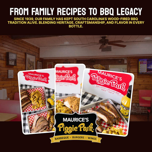 18oz (Pack 2) Maurices Gourmet Blend Vinegar BBQ Sauce Sweet & Savoury Carolina with Smoke Authentic Southern Carolina