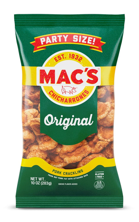(10 Pack 4) Mac's Original Cracklins Pork Rind Ounce