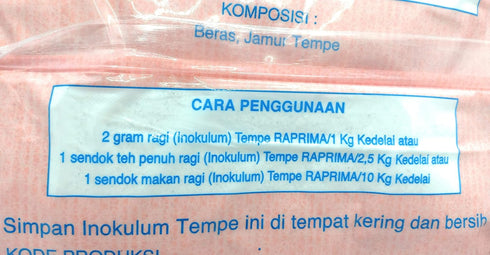 Generic 500 Raprima Ragi Tempe Inokulum (Tempeh Yeast), Gram